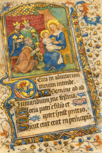 ilustración basada en una minuatura de manuscrito medieval, siglo XIII.