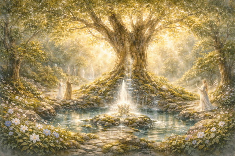 Alfheim: el Reino de los Elfos de Luz. Es uno de los Nueve Mundos de la mitología nórdica.