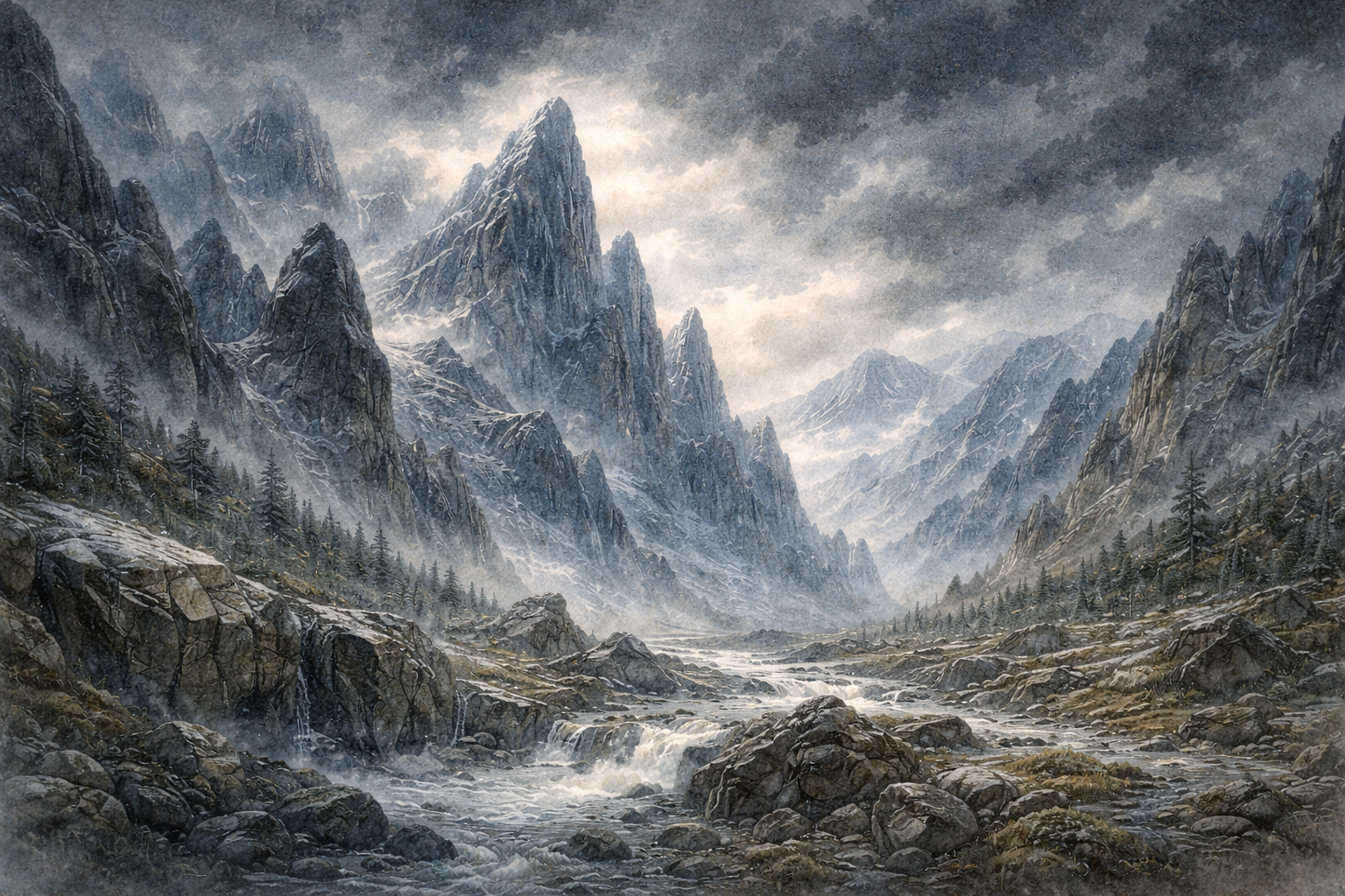 Paisaje de Jötunheim, reino de los gigantes en la mitología nórdica