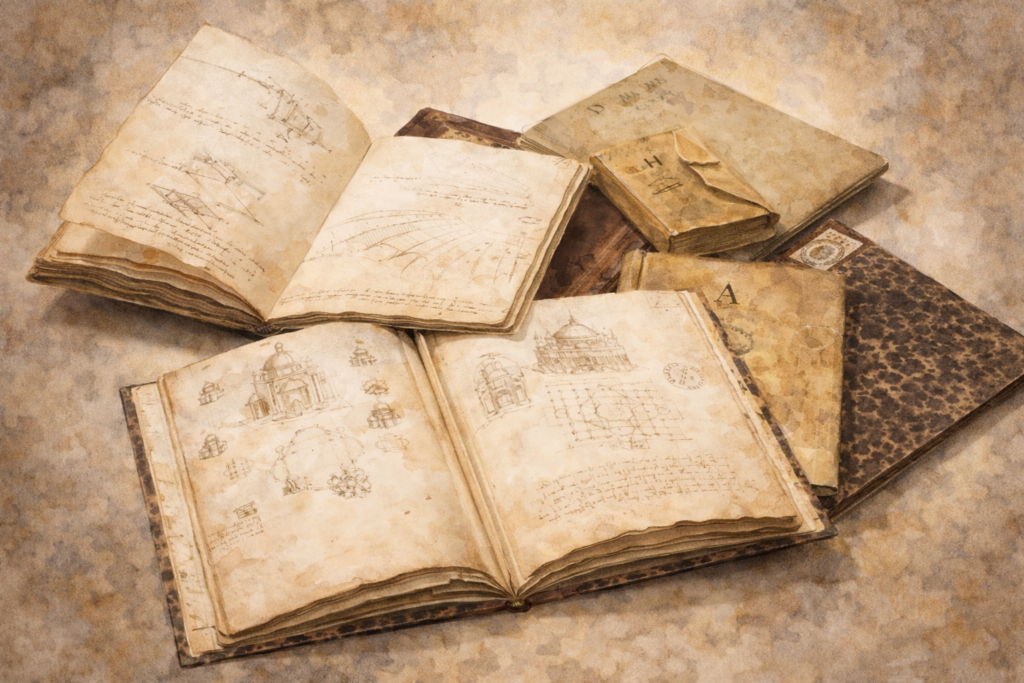Ilustración de los cuadernos de Leonardo
