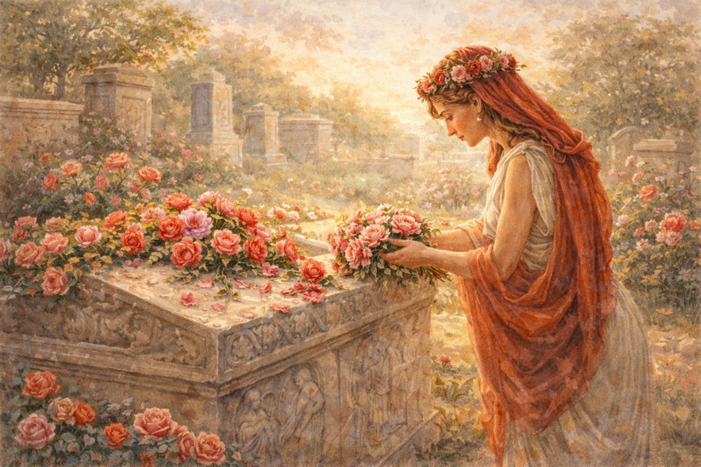 Rosalia en la Antigua Roma, ritual funerario con rosas en honor a los muertos