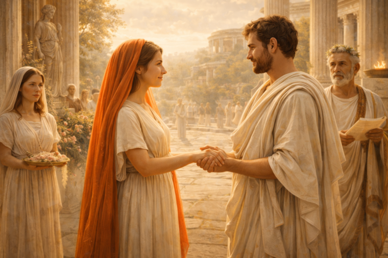 Representación de boda romana