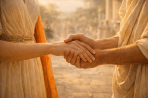 Dextrarum Iunctio, unión de las manos, ritual romano en las bodas