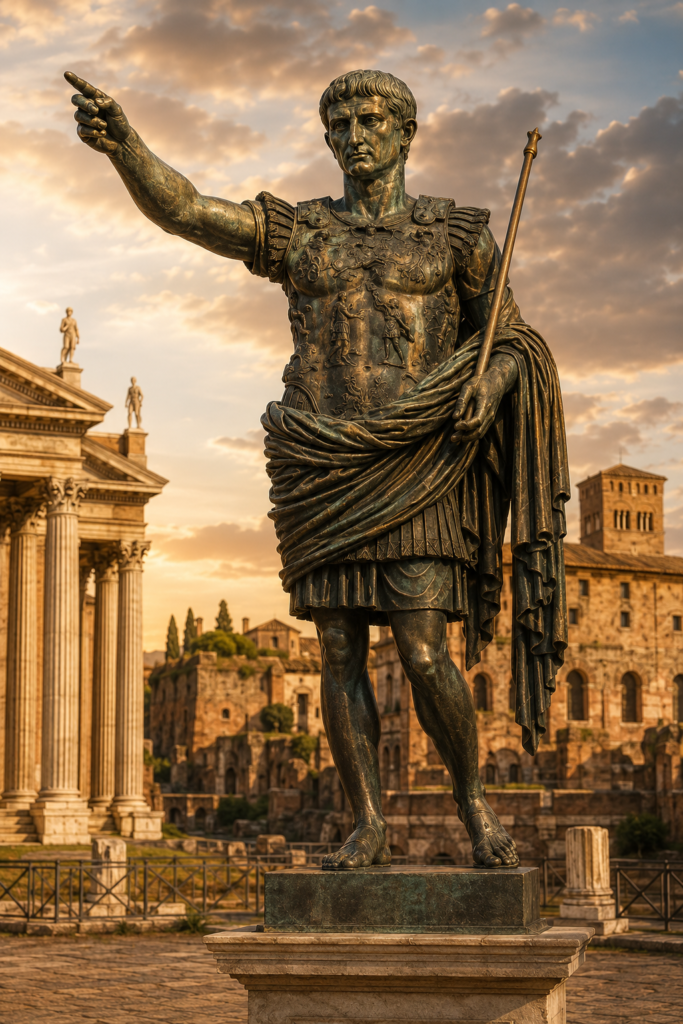 Estatua de Julio César símbolo de su legado político y militar en la historia de Roma