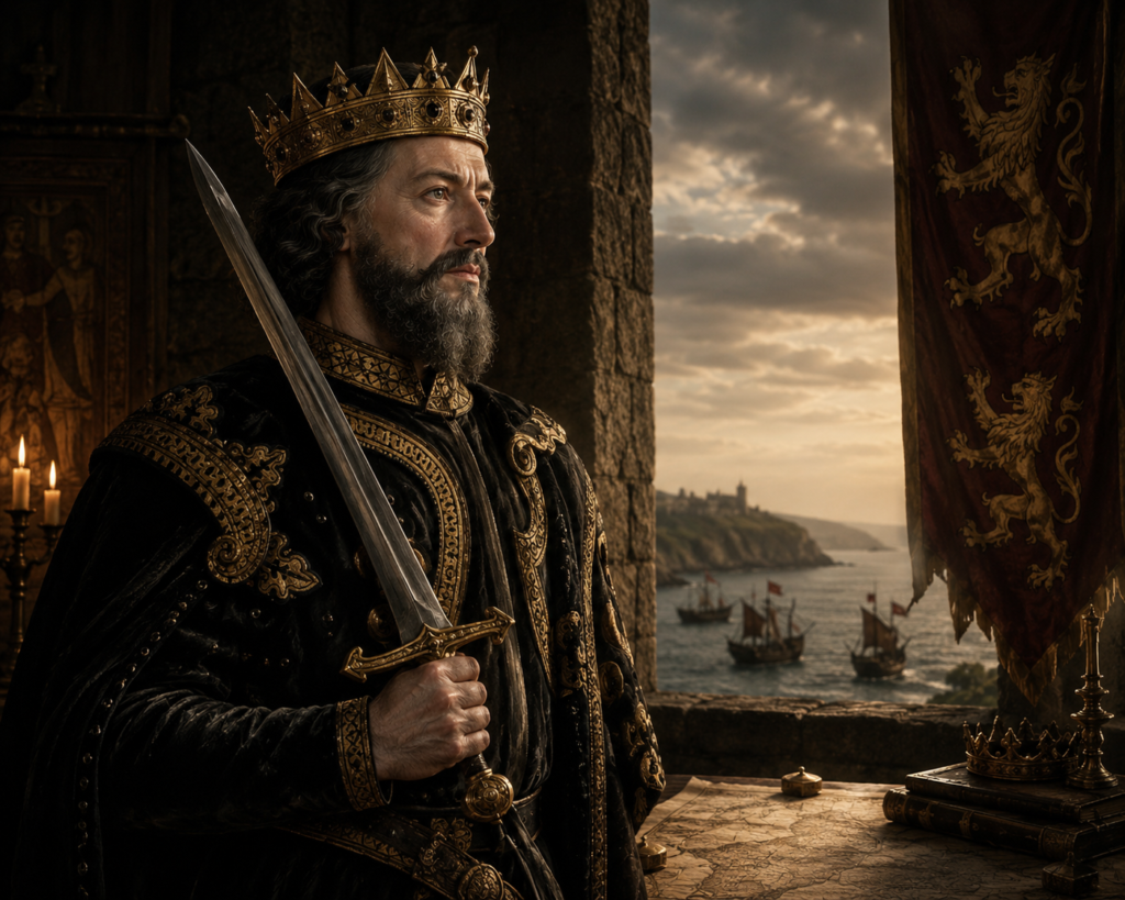 Retrato inspirado en Guillermo el Conquistador, descendiente de Rollo, duque de Normandía