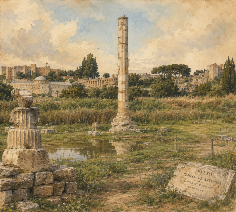 Restos actuales del Templo de Artemisa en Éfeso, Turquía