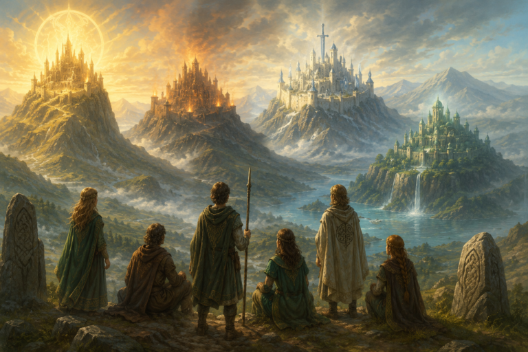 Las cuatro ciudades legendarias de los Tuatha Dé Danann, lugar de sabiduría y de los cuatro tesoros sagrados.