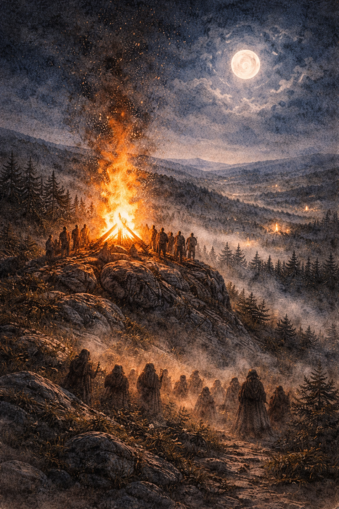 La Noche de Walpurgis, es una festividad asociada al fuego y posteriormente a las brujas, en el monte Brocken en Alemania.