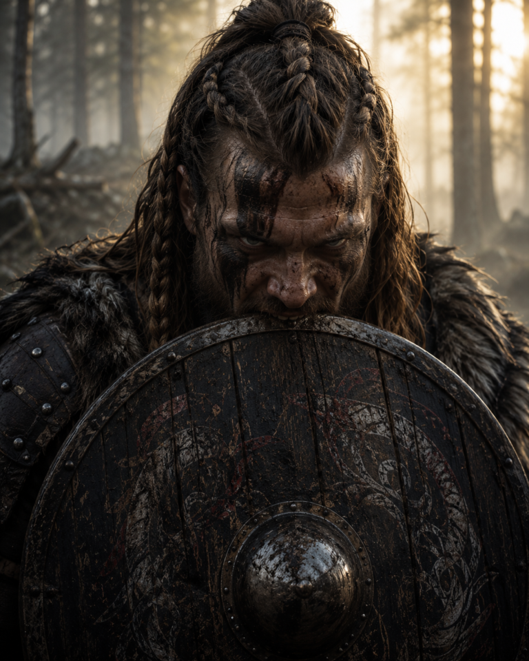 Los berserbers  eran guerreros temidos en la batalla, mordían sus escudos mientras entraban en el berserkergangr.