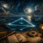 Ilustración del Triángulo de las Bermudas uno de los misterios de la exploración marítima.