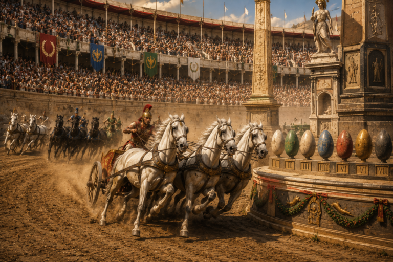 Las carreras de cuadrigas eran una de las principales atracciones durante los Ludi Romani, en la Antigua Roma.