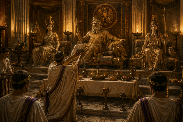 El Epulum Lovis, celebrado el 13 de septiembre durante los Ludi Romani, era un banquete ritual relacionado con la Tríada Capitolina en la antigua Roma.