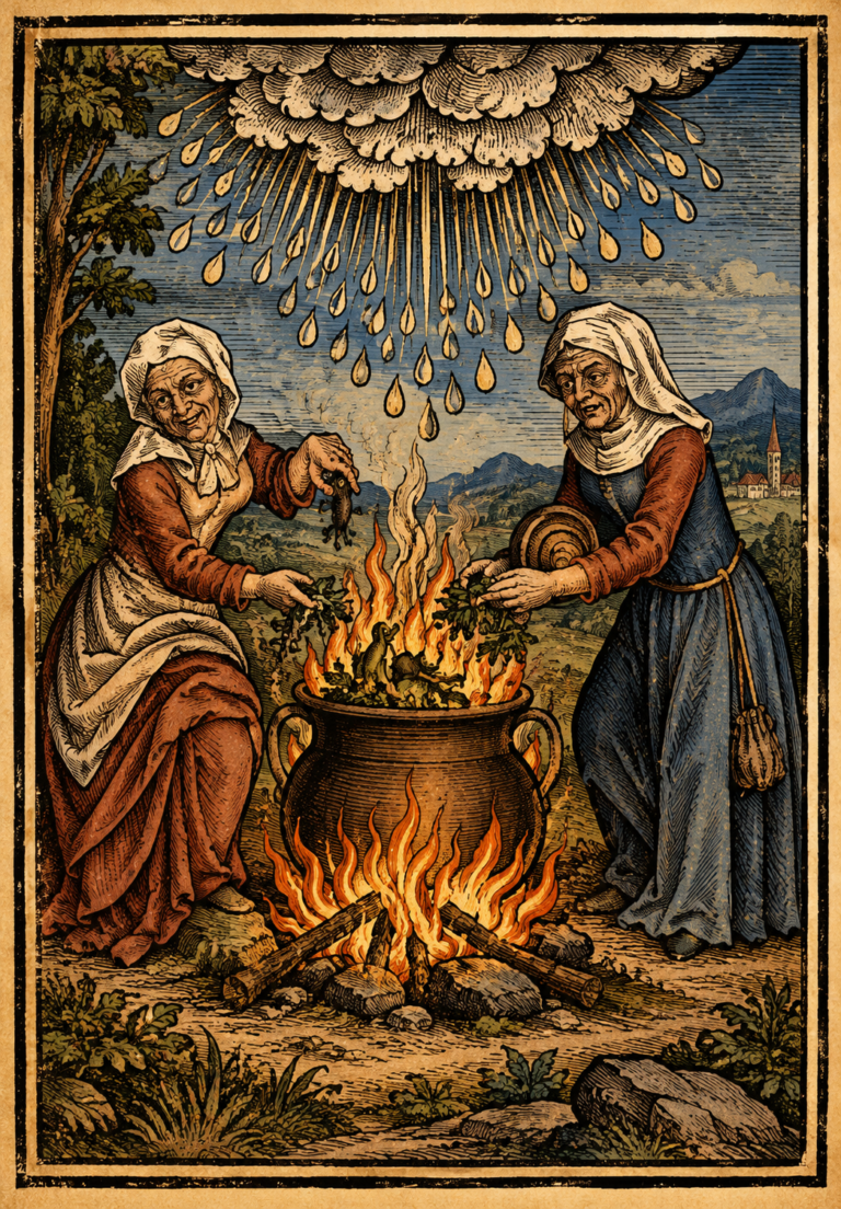 Ilustración de Ulrich Molitor, De lamiis et phithonicis mulieribus, 1489/1490.