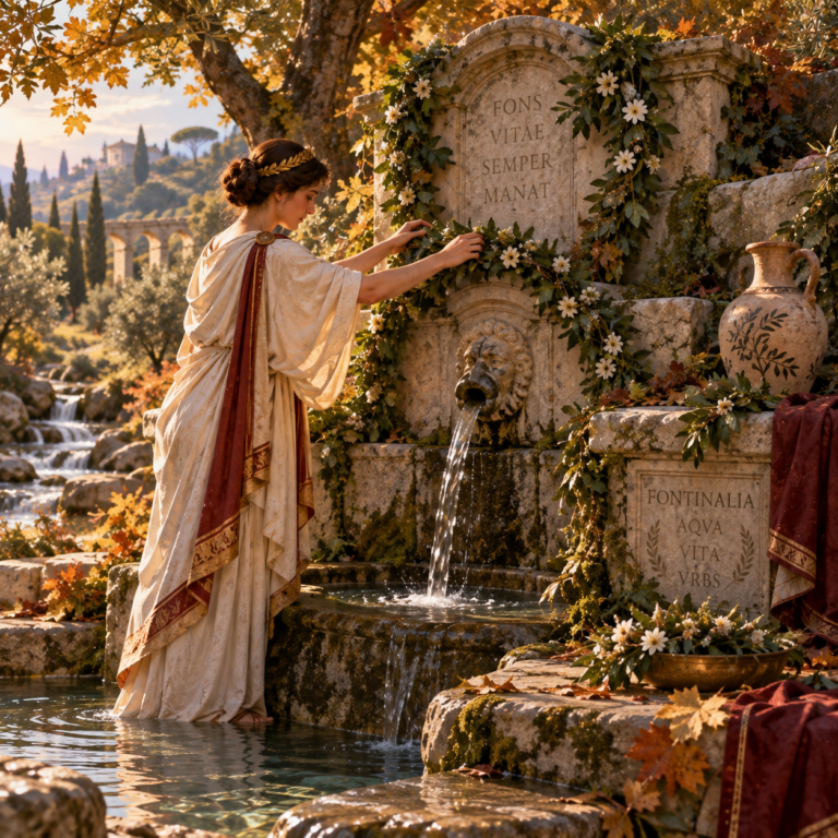 Las Fontinalia era una festividad en la Antigua Roma donde se honraba el agua. Las fuentes eran decoradas durante la festividad.