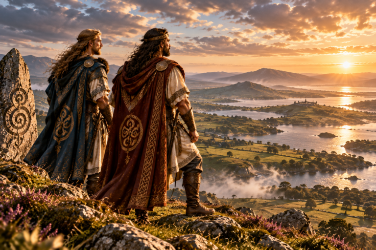 Los hermanos Éber y Éremón se dividieron Irlanda tras la victoria sobre los Tuatha Dé Danann. Más tarde, los hermanos tendrían un conflicto que acabaría con la vida de uno de ellos.