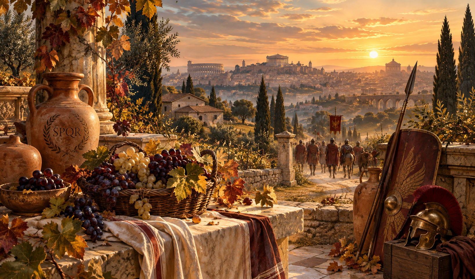 Octubre en la Antigua Roma era un mes de vino, guerra y cierre del verano.
