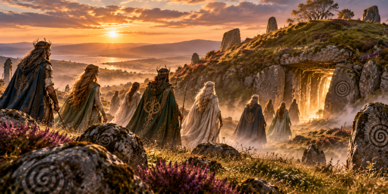 Tras los enfrentamientos entre los Tuatha Dé Dannan y los Milesios, acordaron que los Tuatha se retirarían al mundo invisible, los sídhe.